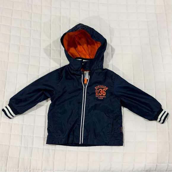 Carter’s Boys Hooded Rain Jacket with Pockets Blue 24M - Picture 1 of 6